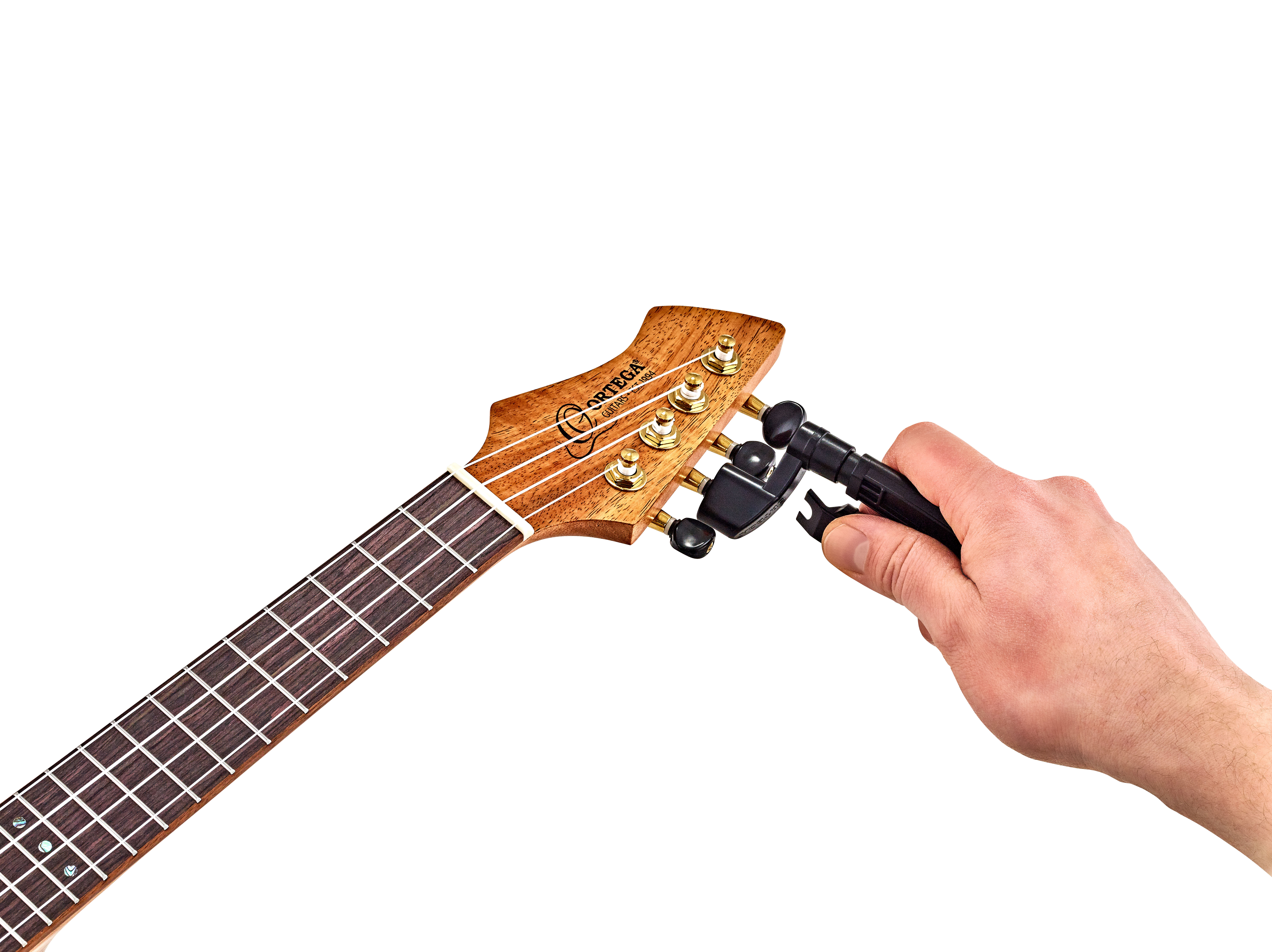 ORTEGA Multi-Tool Saitenkurbel & Schneider 3 wechselbare Aufsätze für Gitarre/Bass/Ukulele