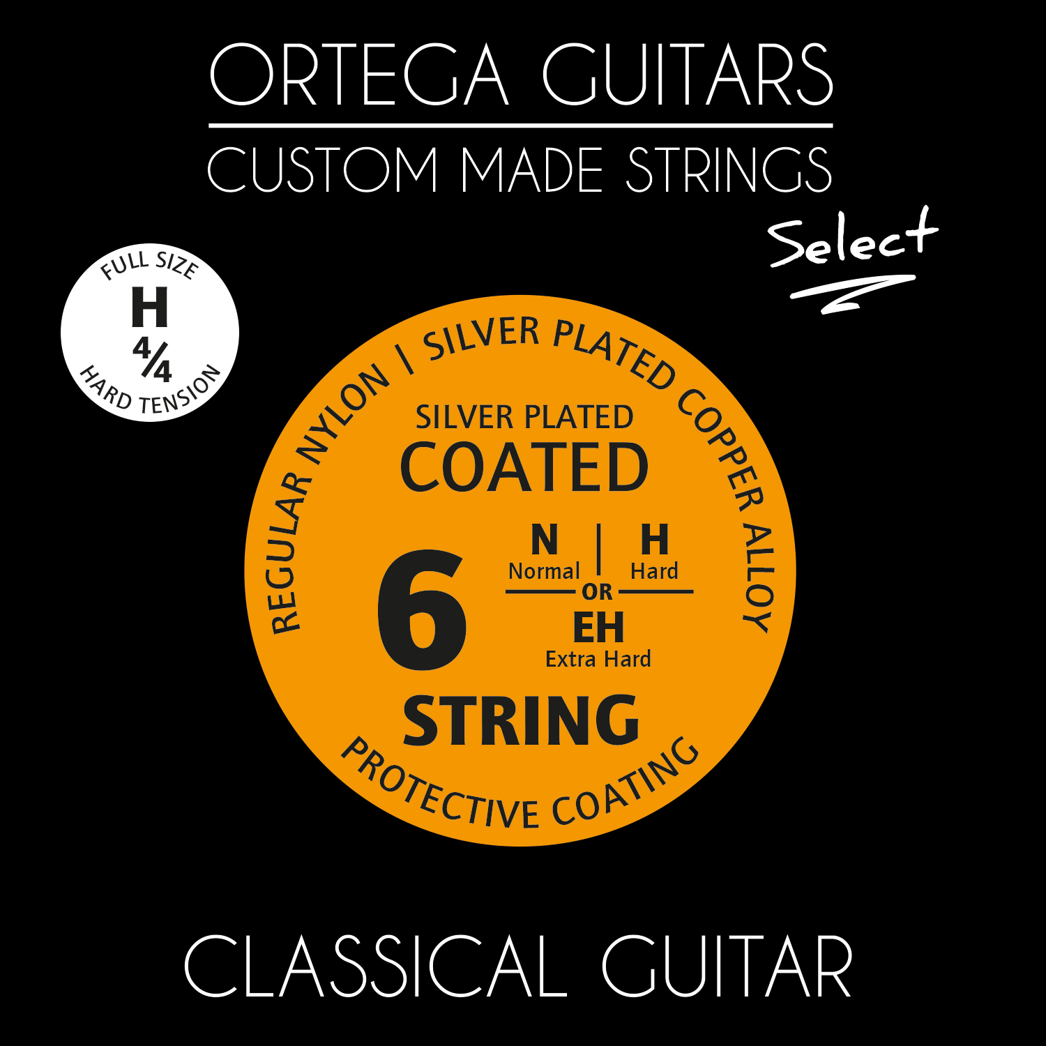 ORTEGA Custom Made Strings Select 4/4 Mensur - Konzertgitarre 6 String