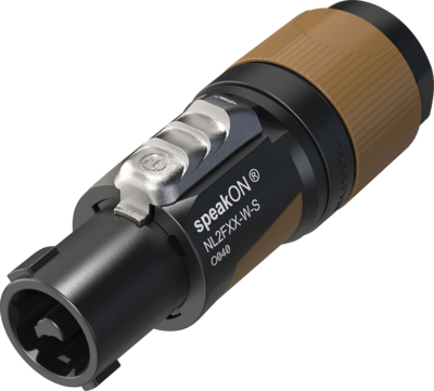 NEUTRIK NL2FXX-W-S speakON Stecker 2 Polig Braun