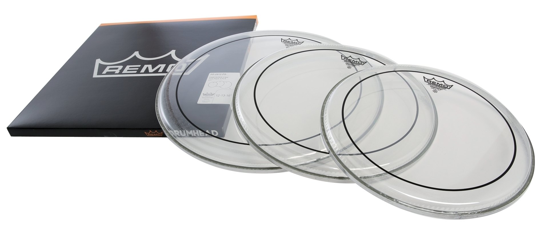 REMO PP-0912-PS-GW Schlagzeugfell Pinstripe Transparent ProPack 12" 13" 16"