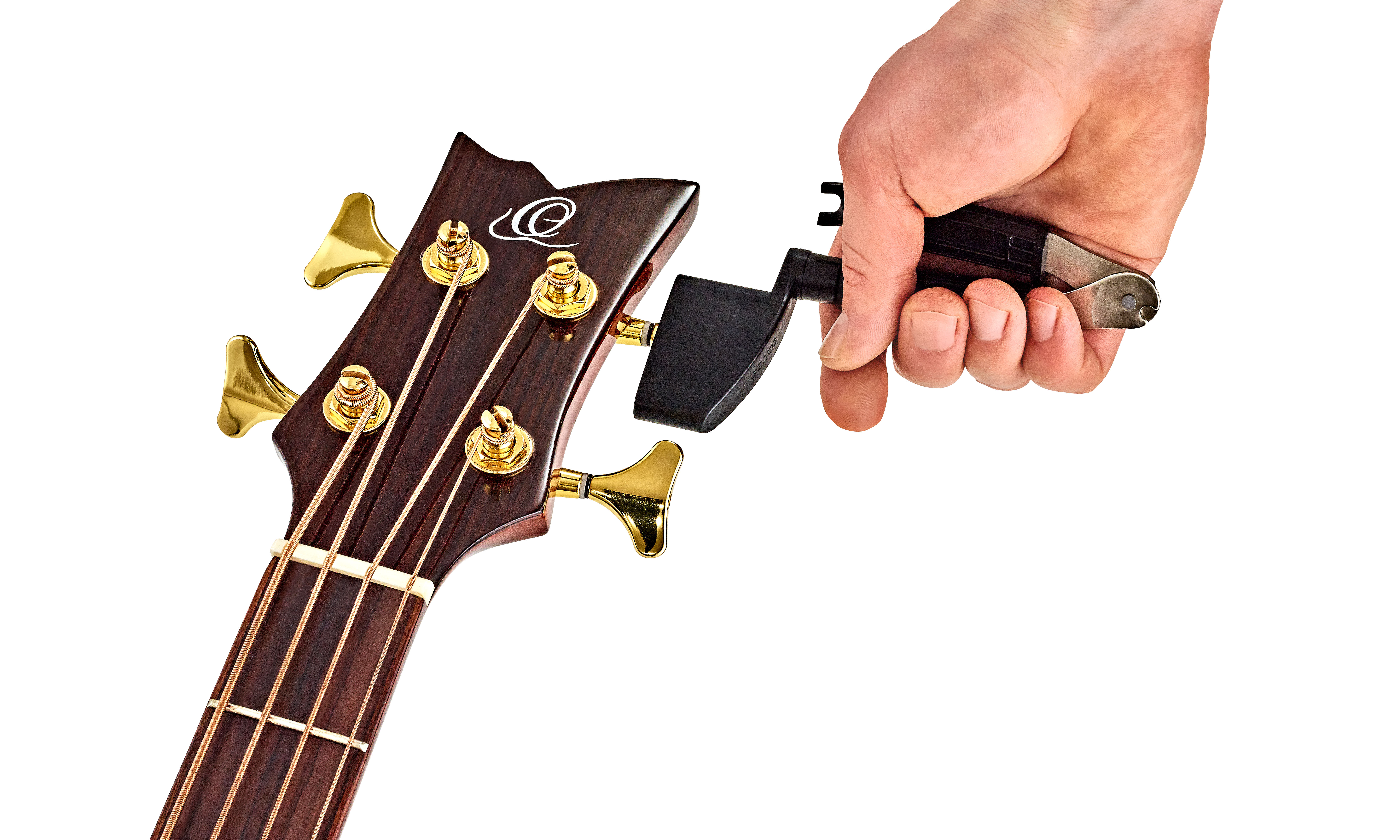 ORTEGA Multi-Tool Saitenkurbel & Schneider 3 wechselbare Aufsätze für Gitarre/Bass/Ukulele