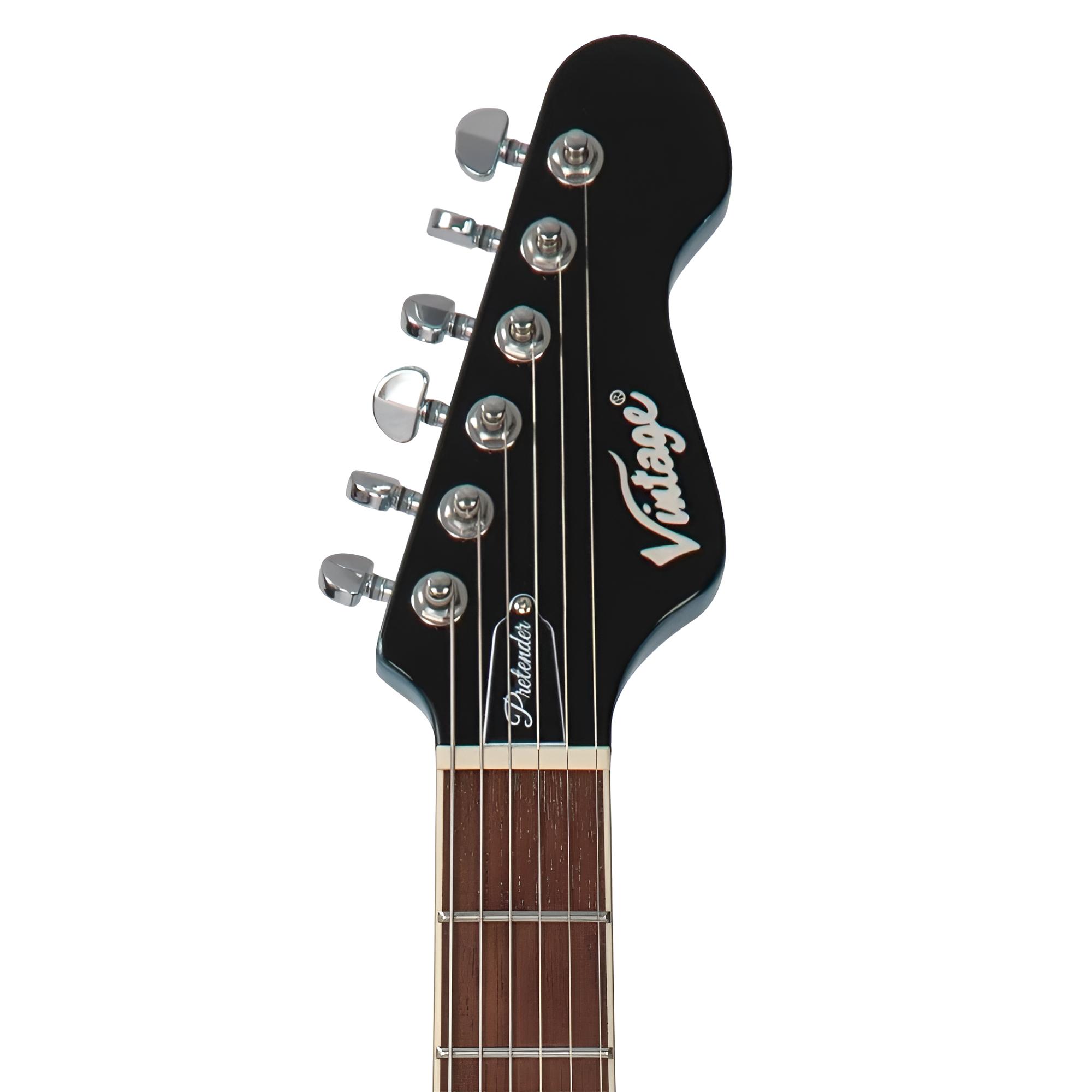 VINTAGE VSA550 "Pretender" Gun Hill Blue Semi Hollow E-Gitarre