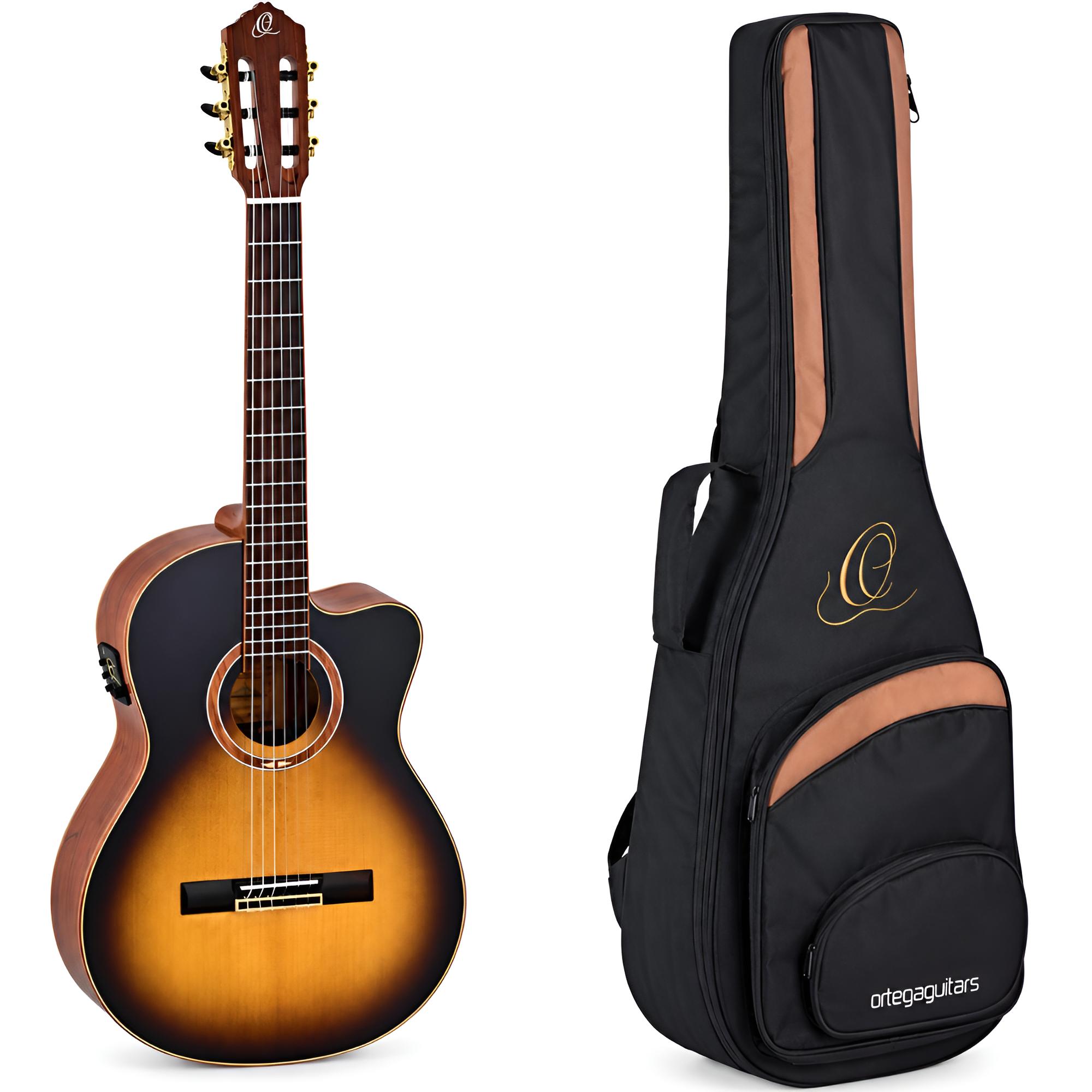 ORTEGA RCE158SN-TSB 4/4 Konzertgitarre Tobacco Sunburst im Set