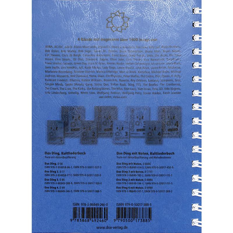 NOTEN DAS DING 4 - Kultliederbuch D 99