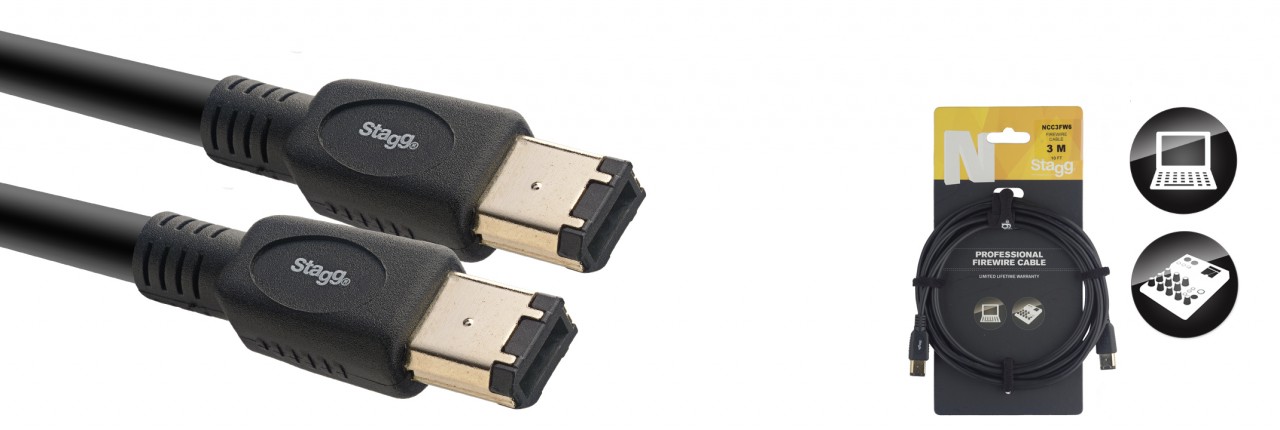 STAGG 3m Firewire Kabel 6Pin-400 NCC3FW6