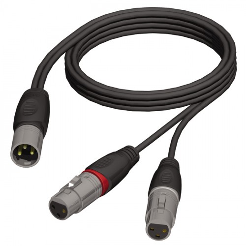 ADAM HALL ProCab Y-Kabel REF736/1,5-H XLR Male to 2x XLR Female