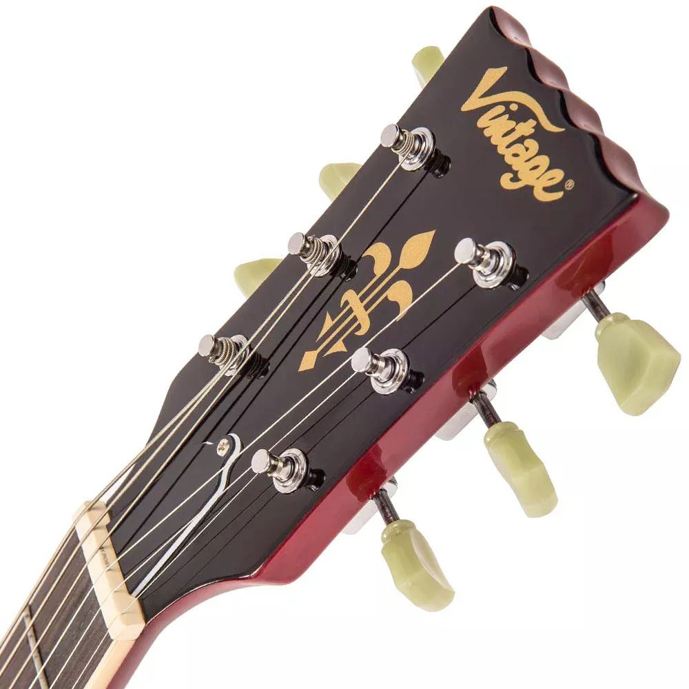 VINTAGE Reissued VS6 Cherry Red SG-Style E-Gitarre