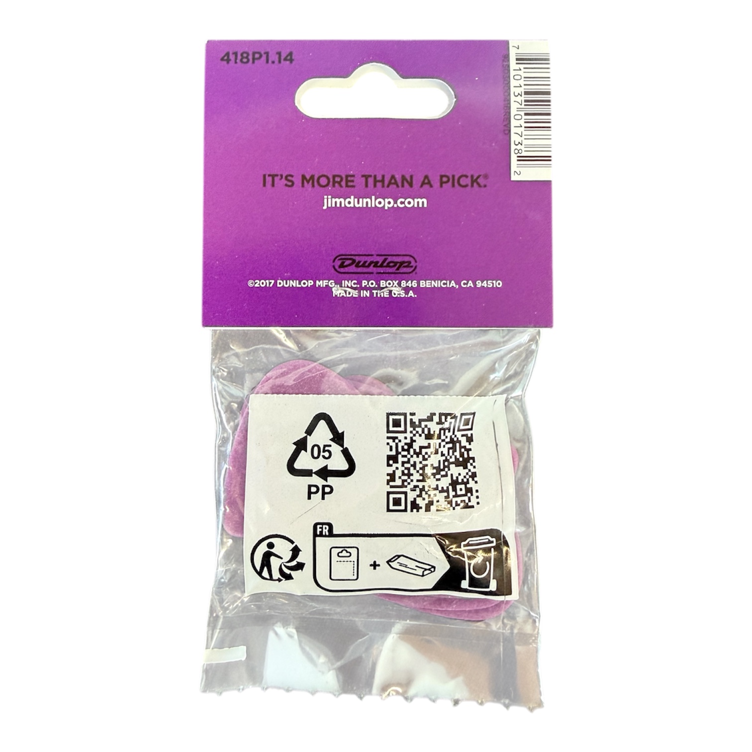 DUNLOP Tortex 1,14 Picks Player's Pack 12 Pack Plektrum Set 1,14 mm