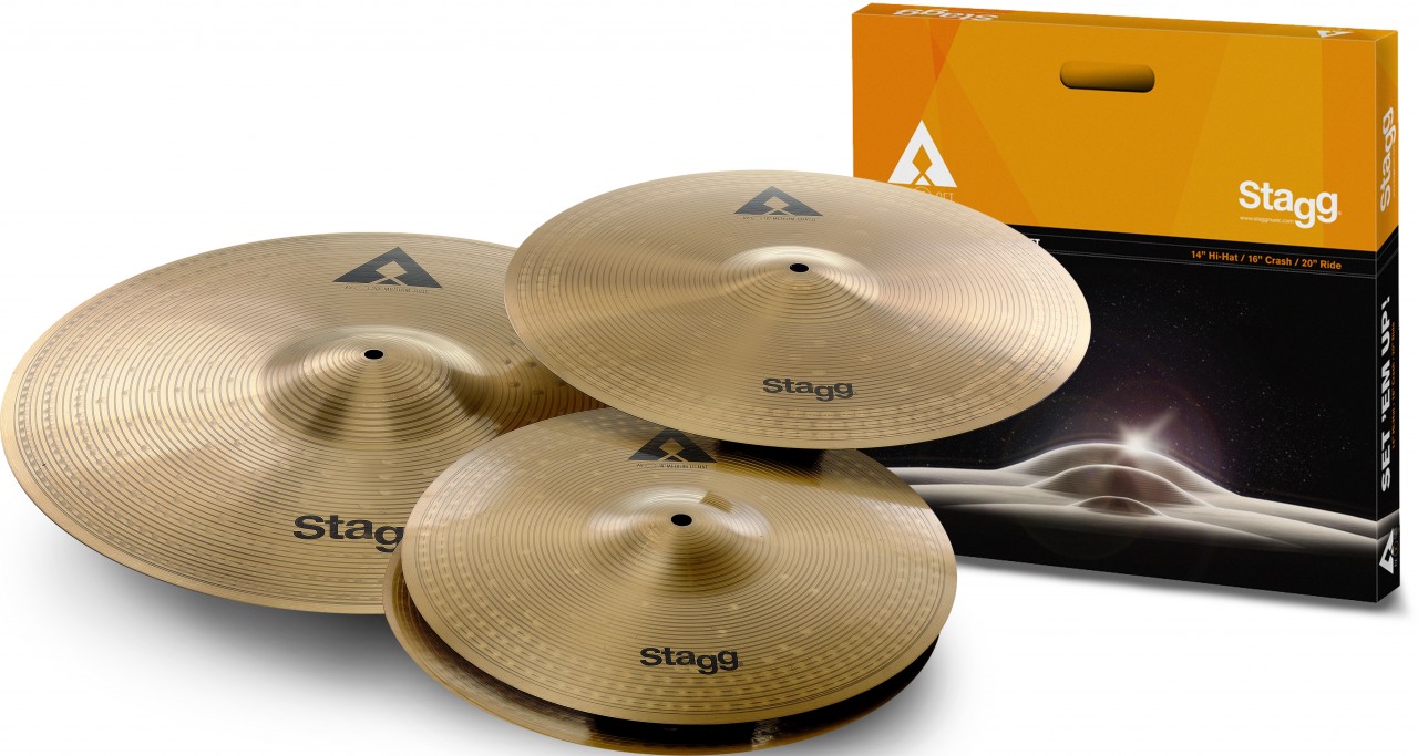 STAGG AXK-SET Beckensatz 1 x 16" Crash + 1 x 20" Ride + 1 x 14" Hi-Hat