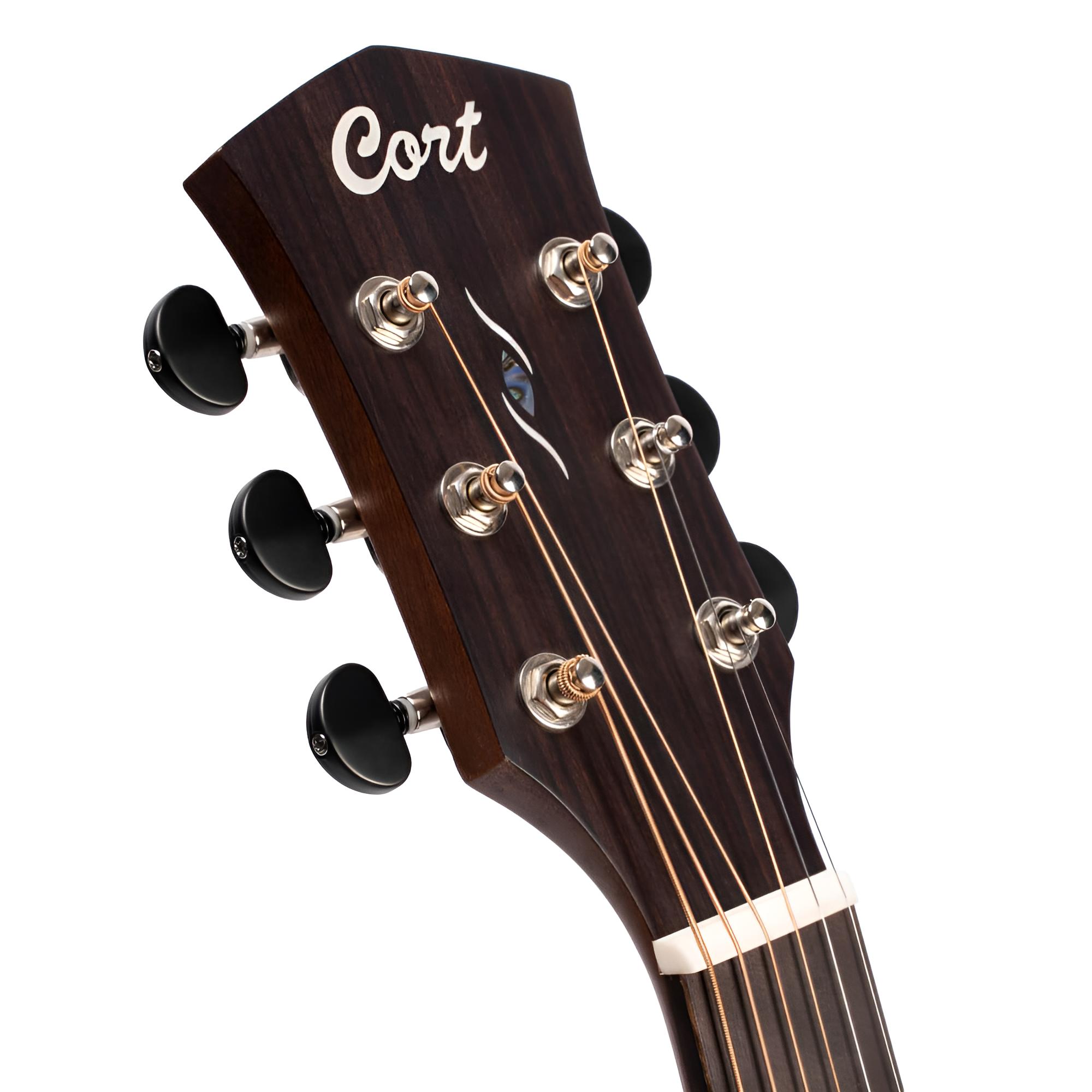 CORT CORE-OC AMH Open Pore Black Burst Westerngitarre mit Pickup und Cutaway inkl. Softcase