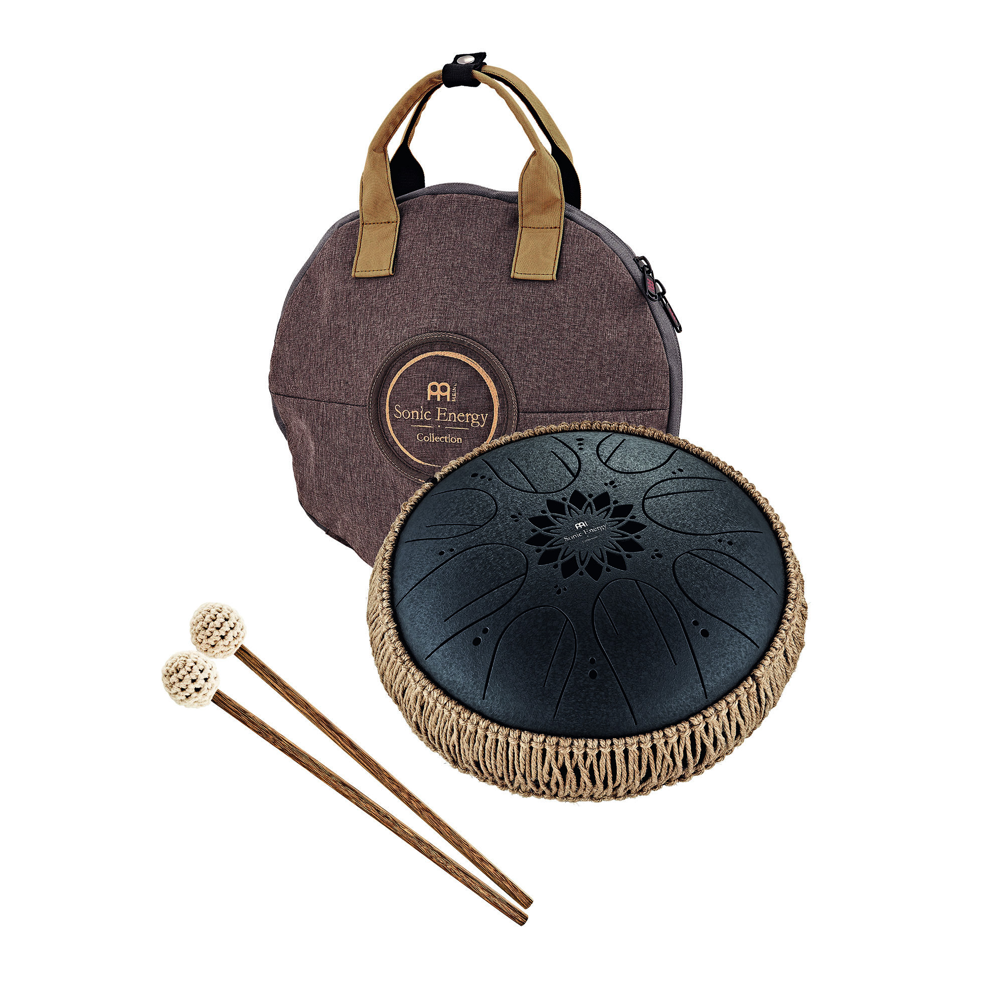 MEINL MOSTD1BK Sonic Energy Medium Octave Steel Tongue Drum 10" – H Moll, 432 Hz, Schwarz