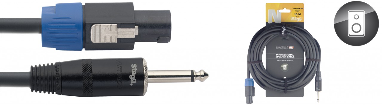 STAGG NSP1,5SP25R 1,5m Speakon Klinke Kabel