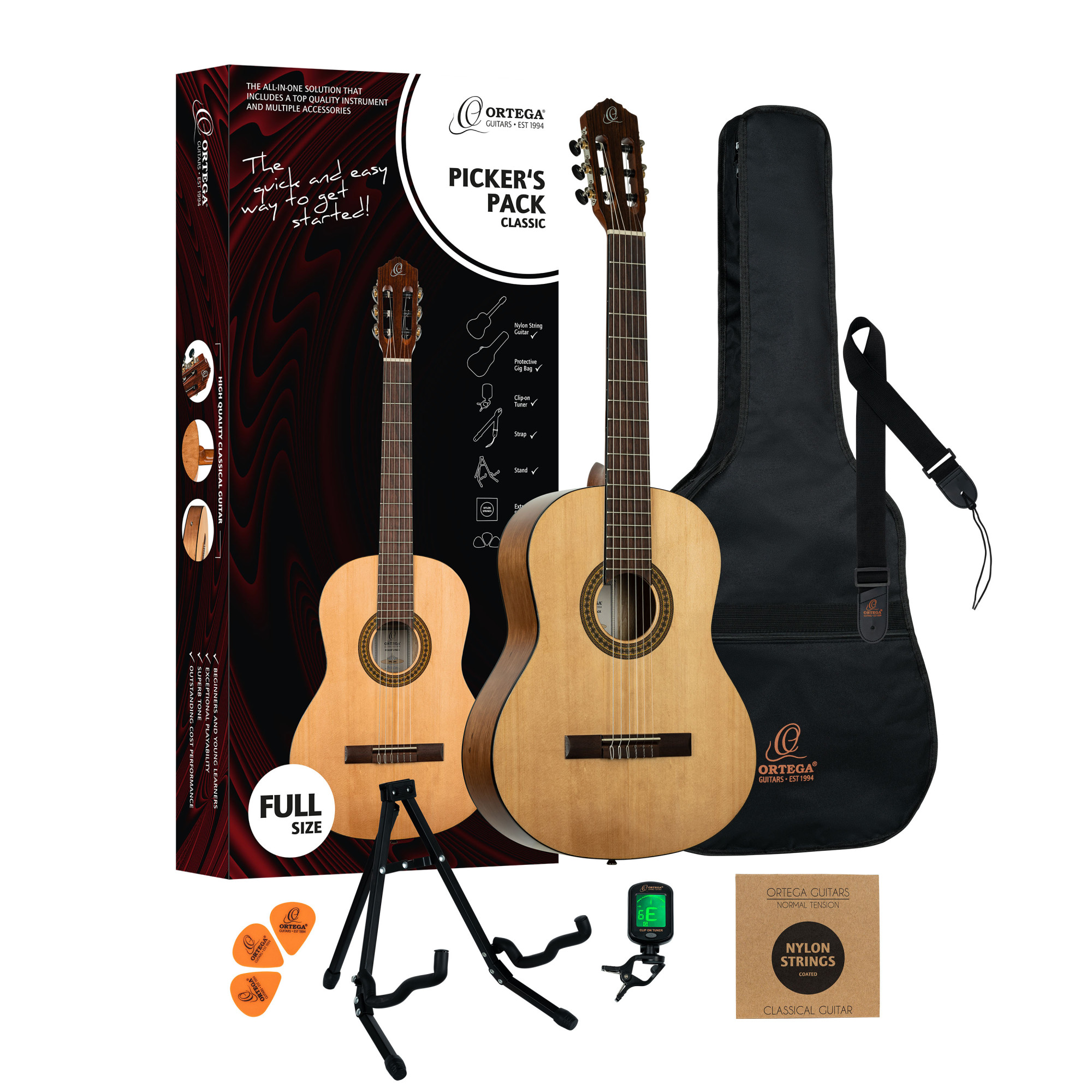 ORTEGA Pickers Pack 4/4 Konzertgitarre Einsteigerset