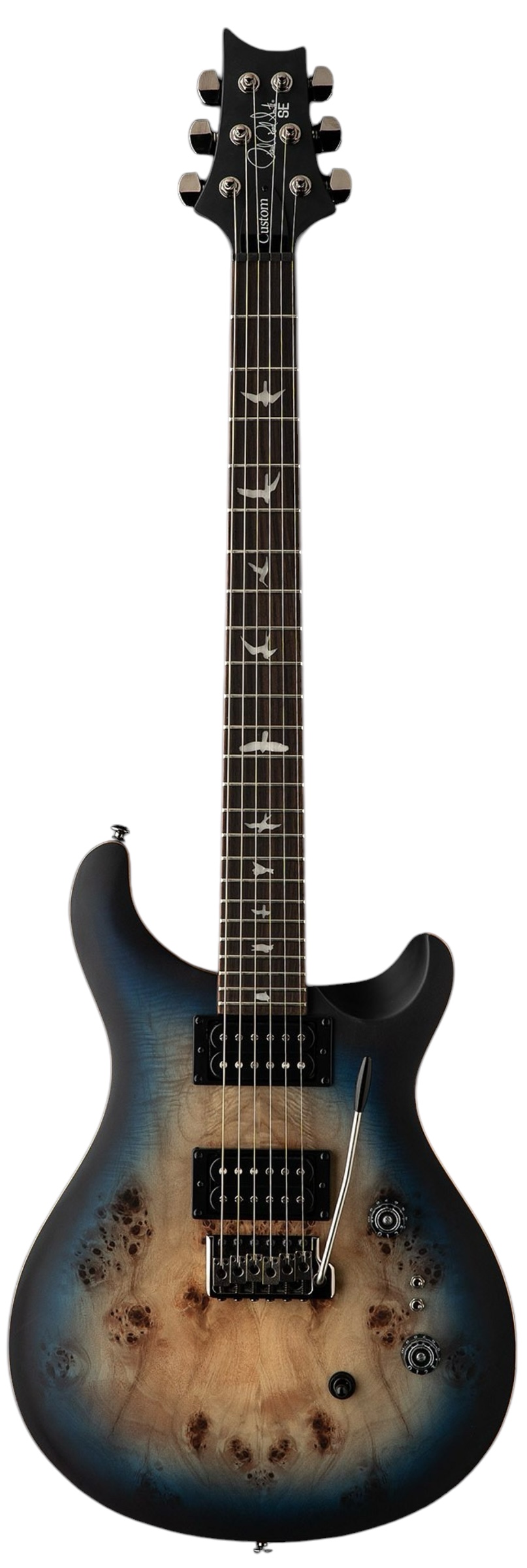 PRS SE CU24-08 Poplar Burl Limited Edition E-Gitarre - Lake Blue Midnight Burst