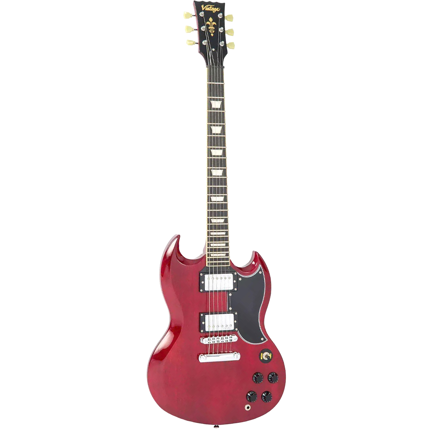 VINTAGE Reissued VS6 Cherry Red SG-Style E-Gitarre