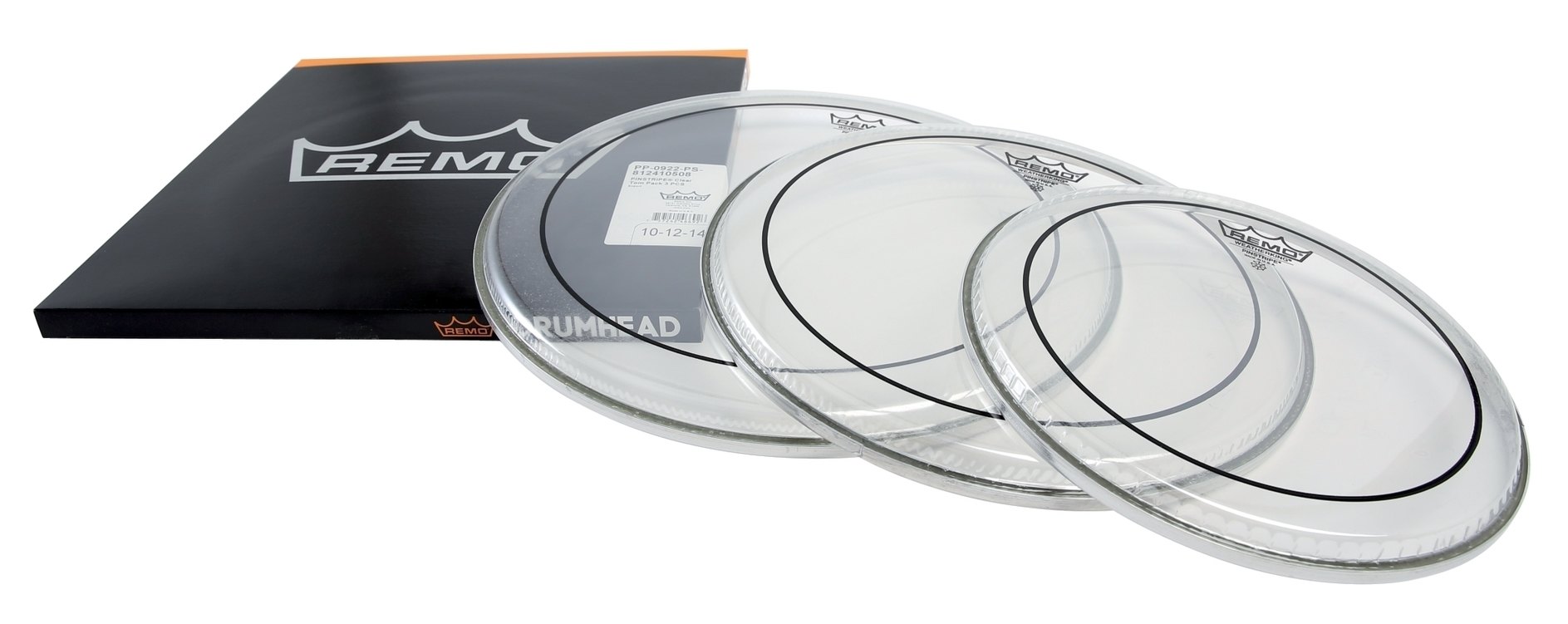 REMO PP-0922-PS Schlagzeugfell Pinstripe Transparent ProPack 10" 12" 14"