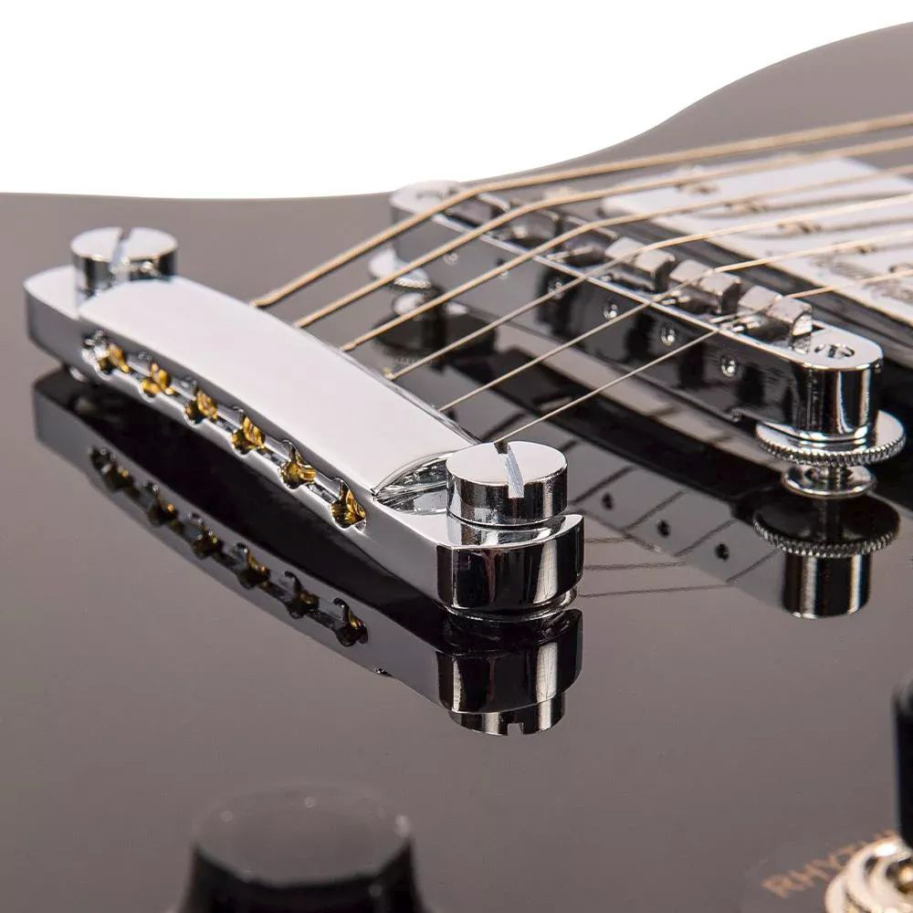 VINTAGE Reissued VS6B Gloss Black SG-Style E-Gitarre