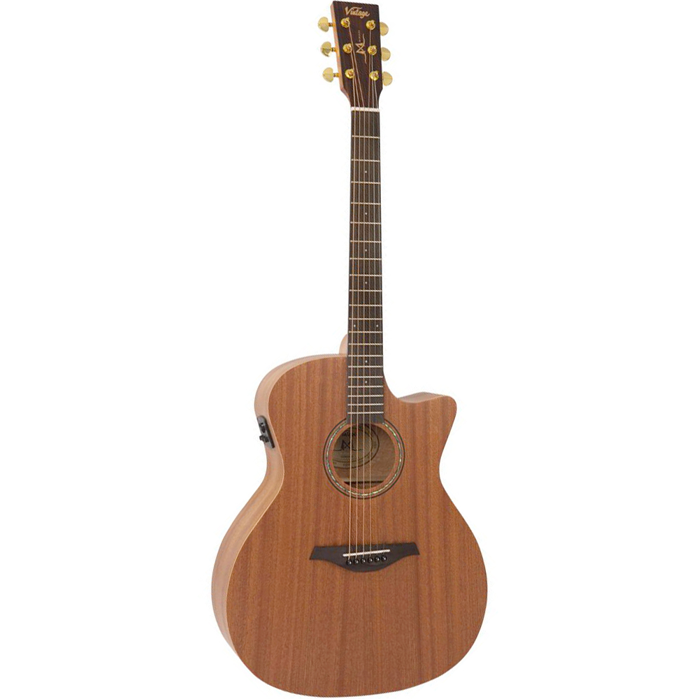 VINTAGE VE900MH Satin Mahogany Westerngitarre