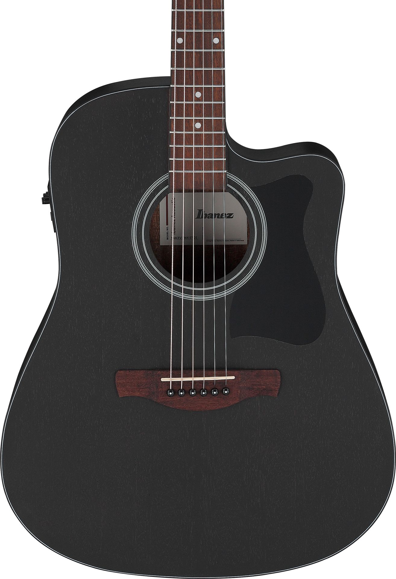 IBANEZ V44CE-WK Weathered Black Open Pore Dreadnought Westerngitarre