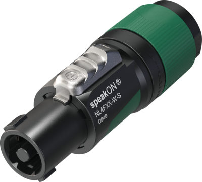 NEUTRIK NL4FXX-W-S speakON Stecker 4 Polig Grün