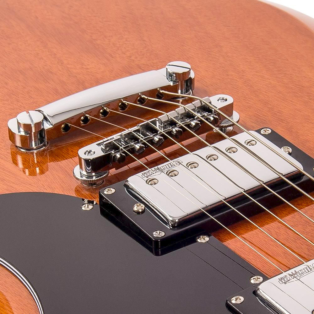 VINTAGE Reissued VS6M Dark Mahogany SG-Style E-Gitarre