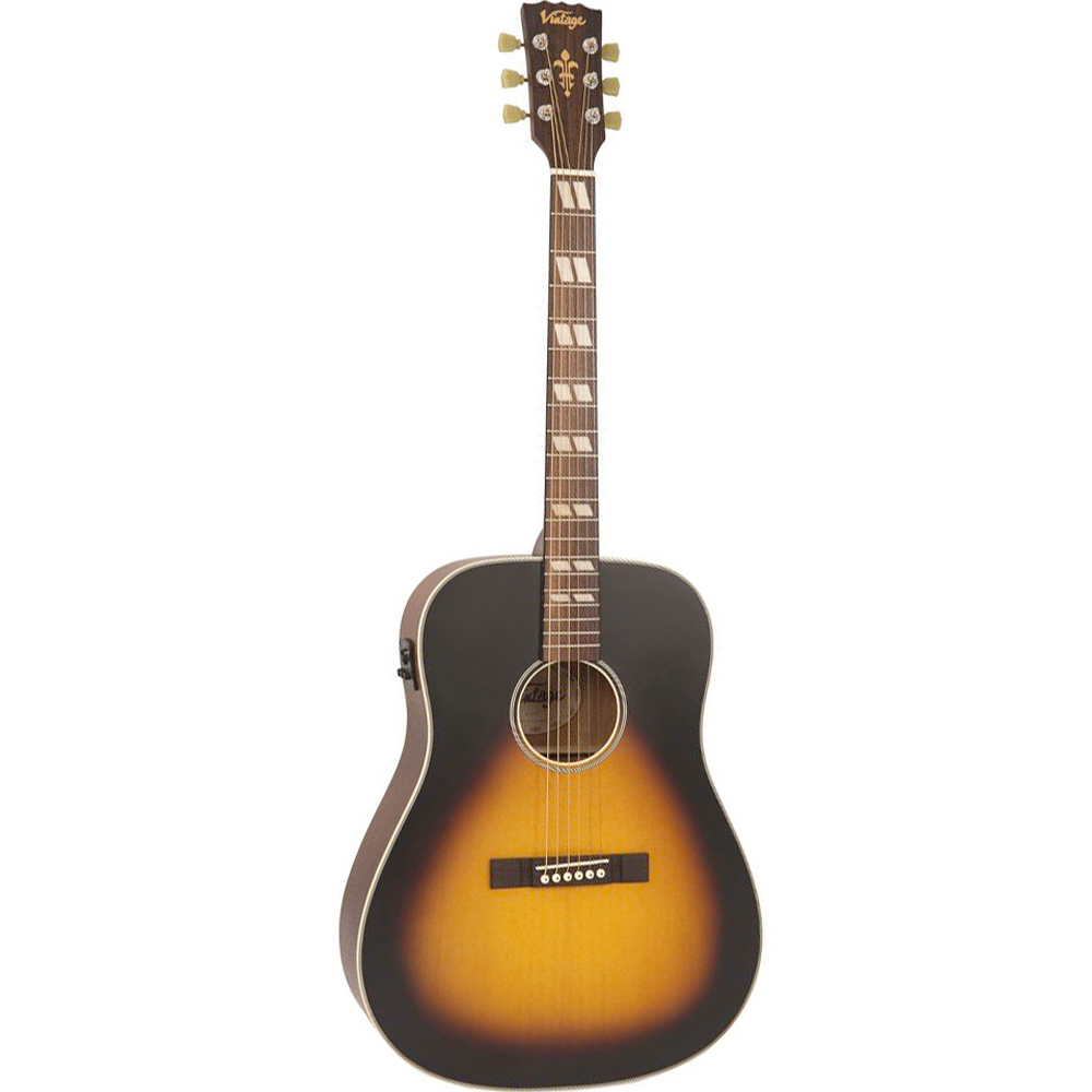 Vintage VE140VSB Satin Sunburst Westerngitarre