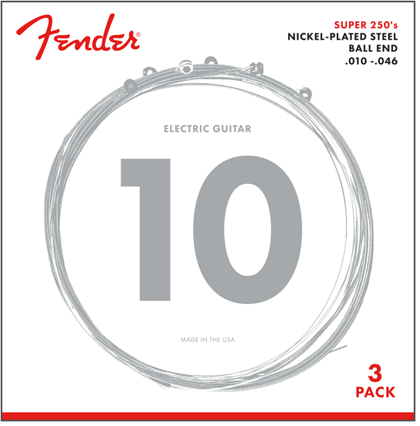 FENDER 250R 3-Pack Super 250R E-Gitarrensaiten 010-.046
