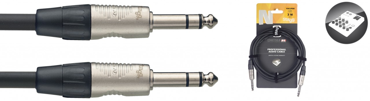 STAGG Audiokabel Stereo KL 3m DLX NAC3PSR
