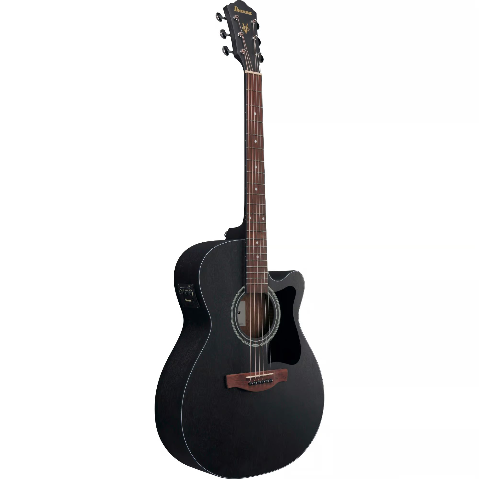 IBANEZ VC44CE-WK Weathered Black Open Pore Grand Concert Westerngitarre