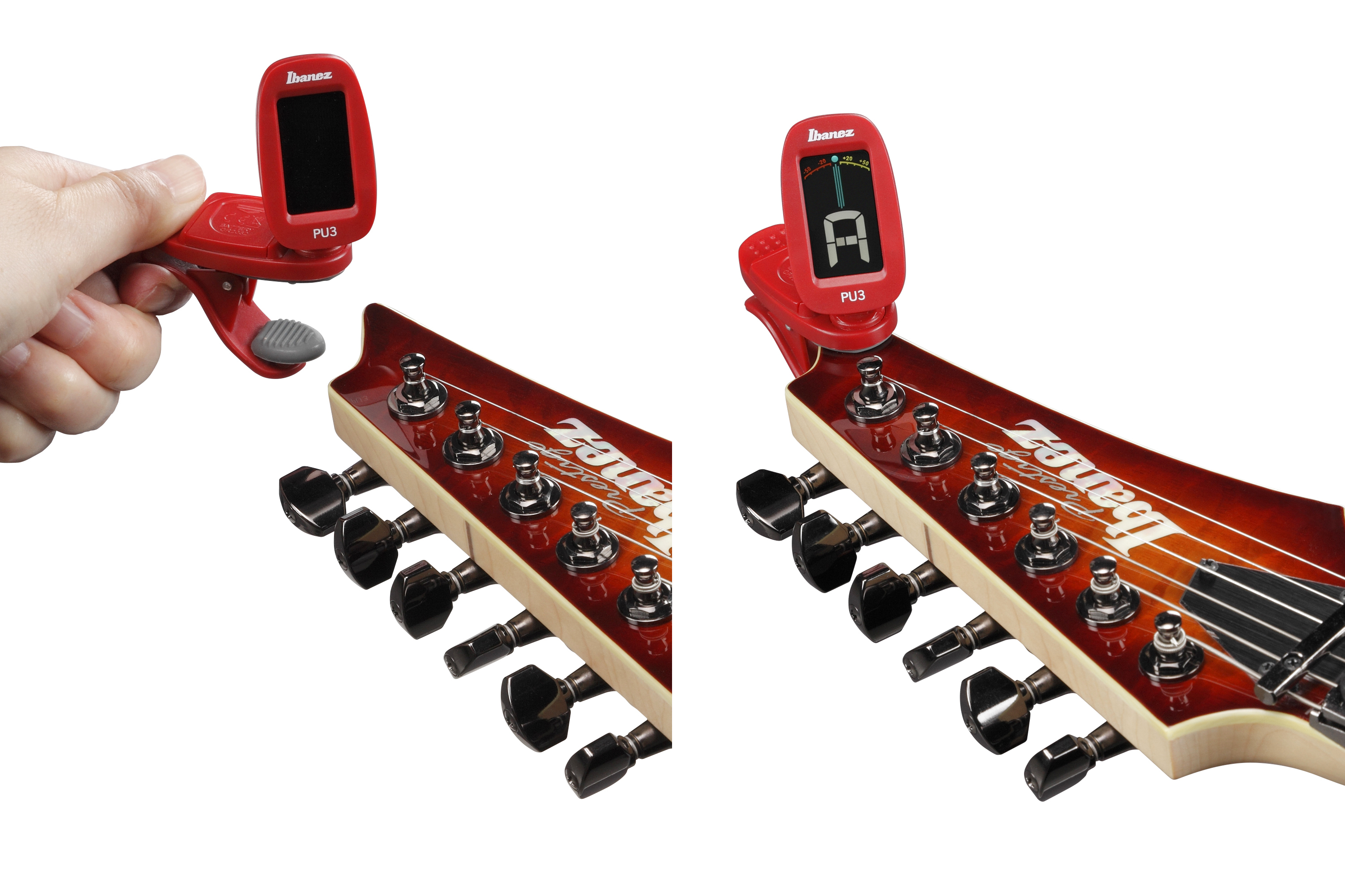IBANEZ PU3-RD Clip Tuner Rot