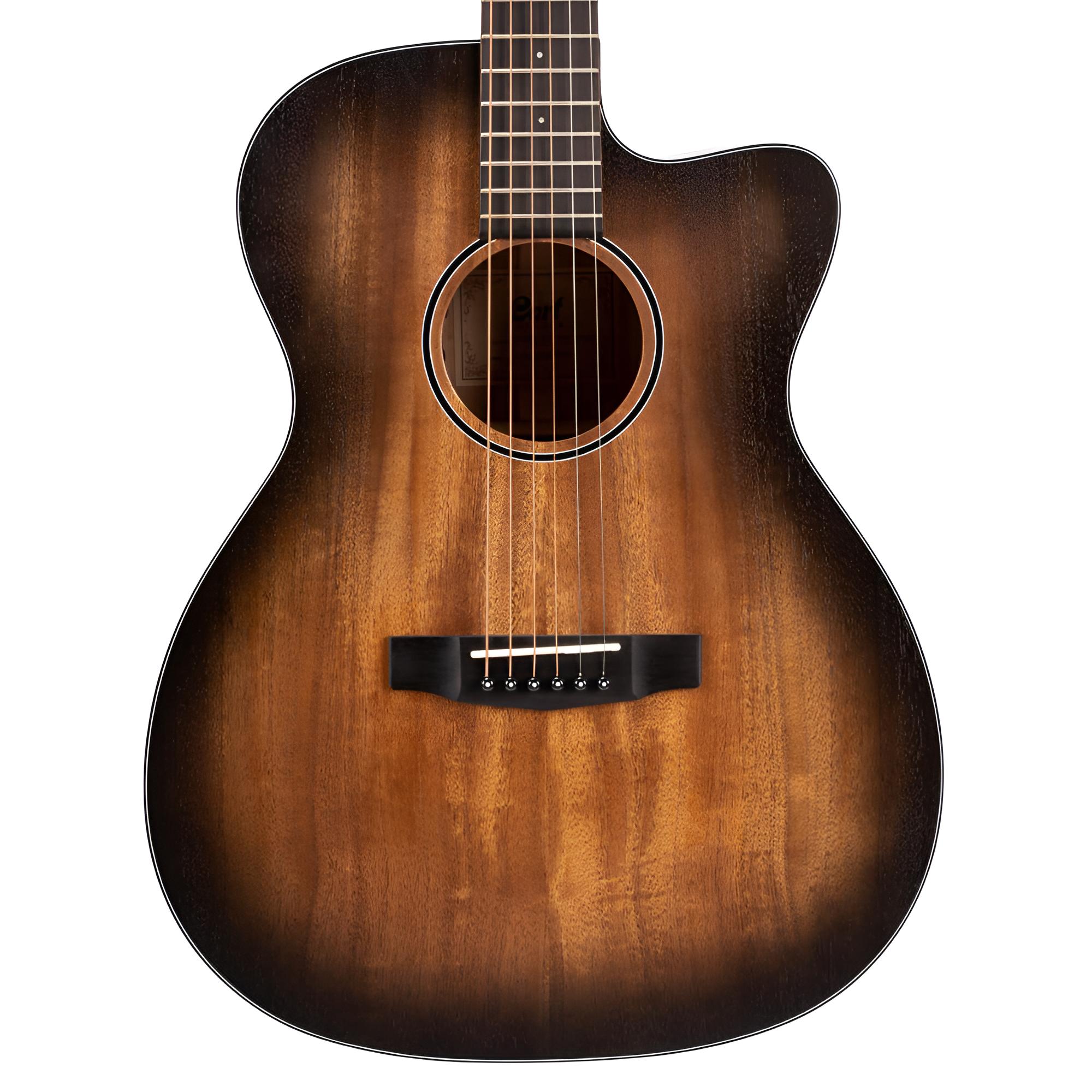 CORT CORE-OC AMH Open Pore Black Burst Westerngitarre mit Pickup und Cutaway inkl. Softcase