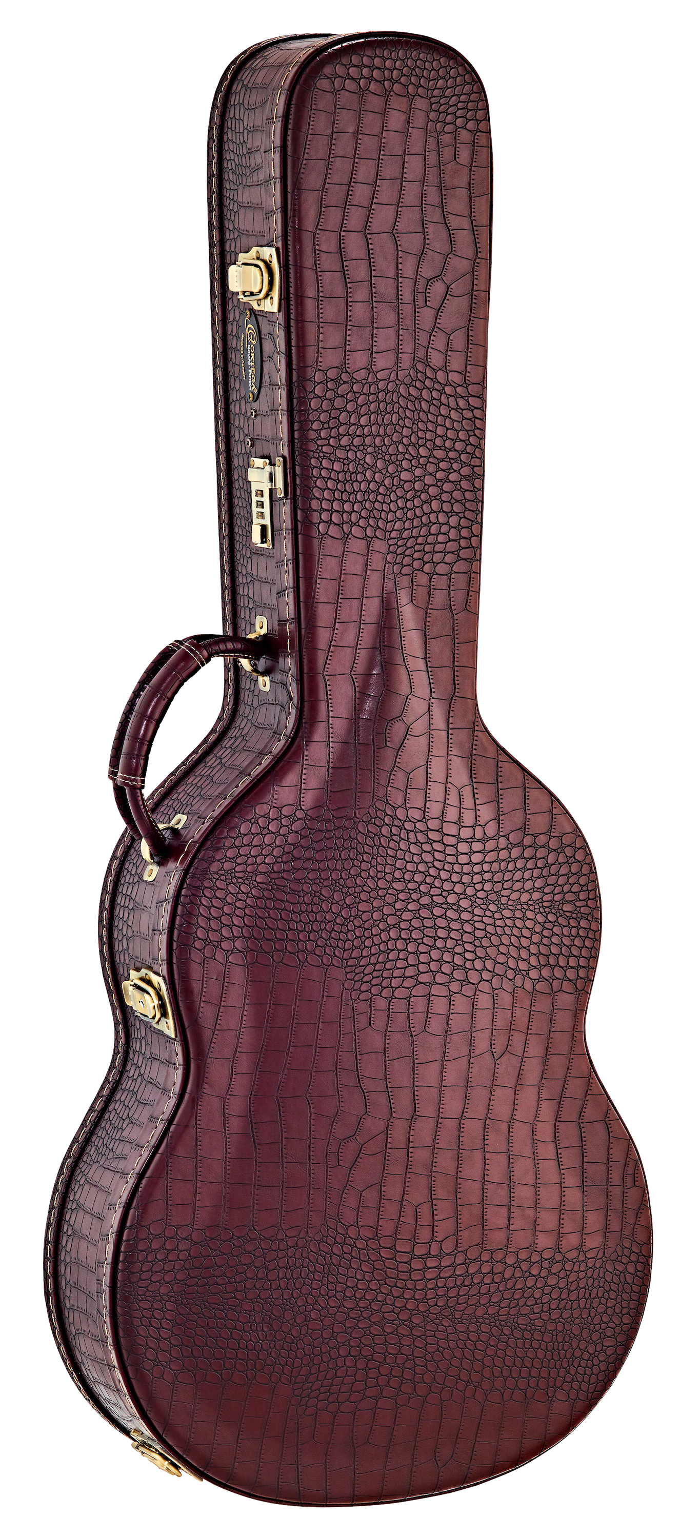 ORTEGA OCCPRO Koffer Classic Pro - Braun Croco, Bronze Hardware, Arch Top, 120mm tief