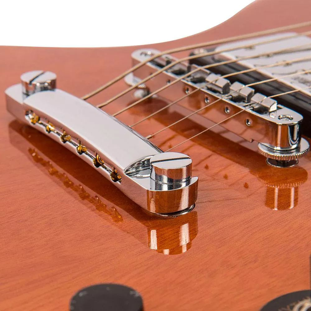 VINTAGE Reissued VS6M Dark Mahogany SG-Style E-Gitarre