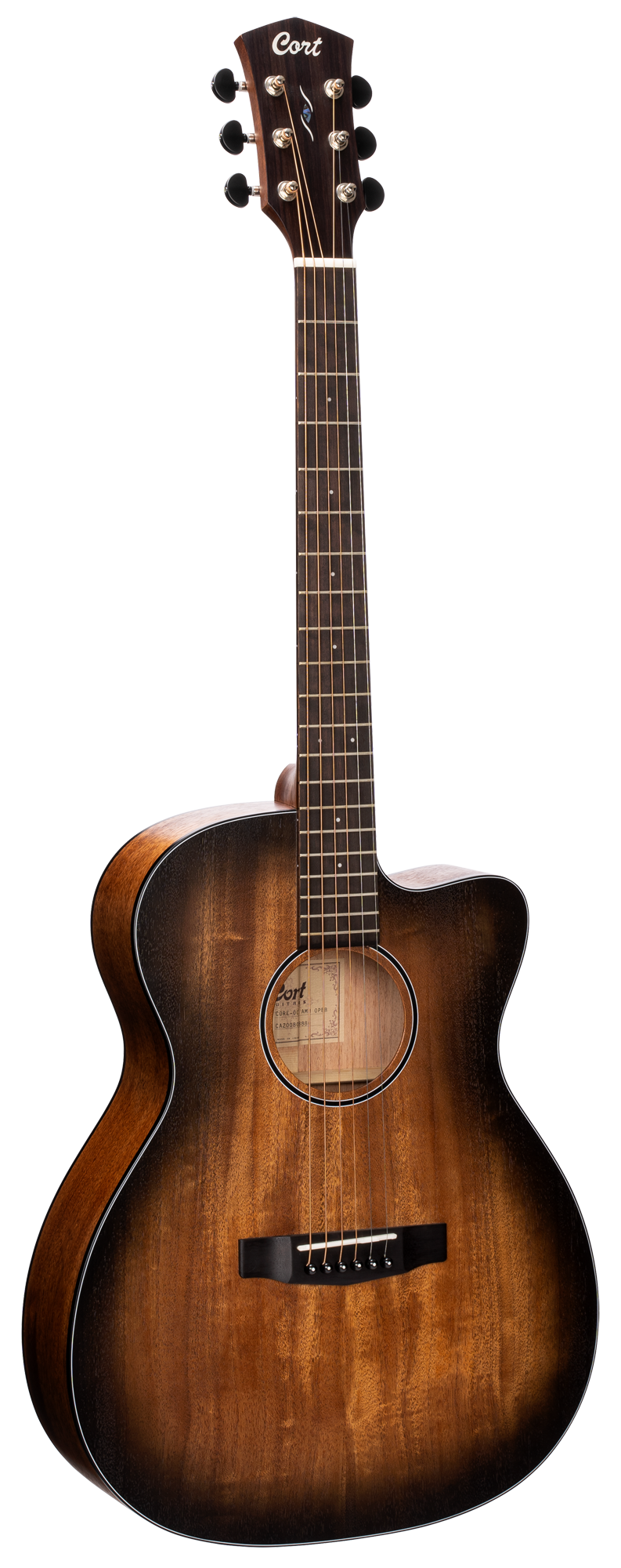 CORT Westerngitarre, CORE-OC AMH, Open Pore Black Burst, Preamp, Softcase