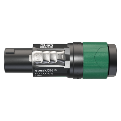 NEUTRIK NL4FXX-W-S speakON Stecker 4 Polig Grün