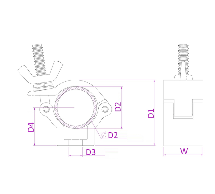 BEAMZ BC35B-75 Half Coupler Slimline 75 kg für 35 mm Truss