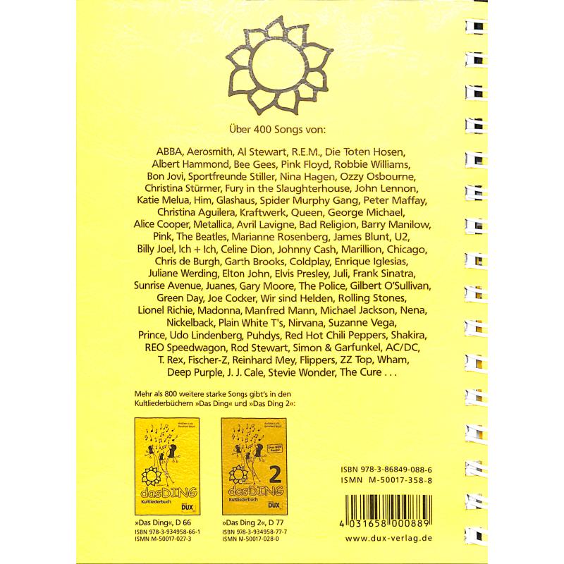 NOTEN DAS DING 3 - Kultliederbuch D 88