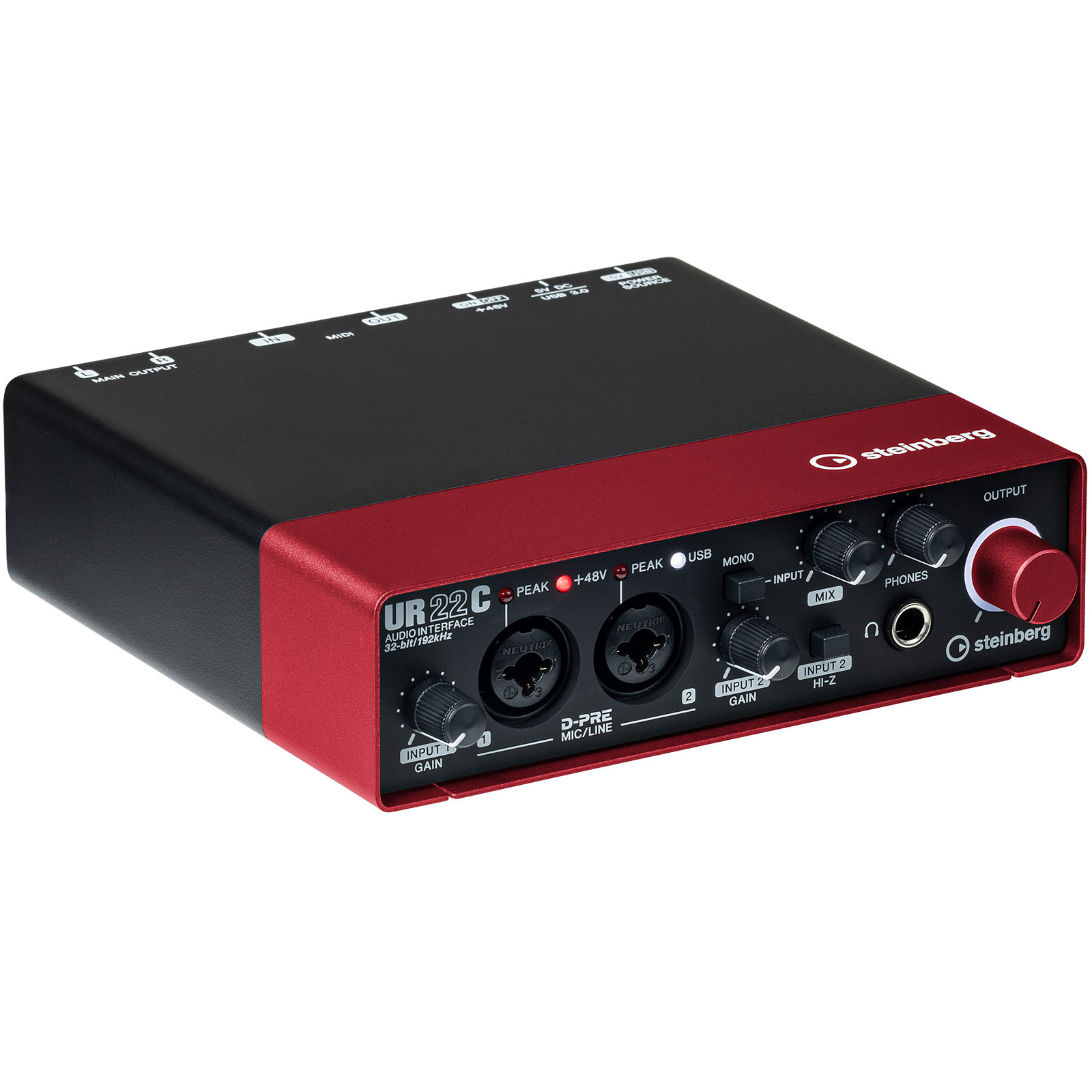 STEINBERG UR 22C Rot 2x2 USB3 Audio und MIDI-Interface