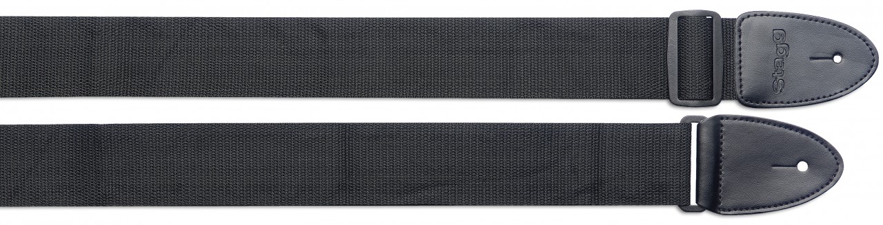 STAGG SN5-BLK-L Gitarrengurt aus schwarzem Nylon - Lang