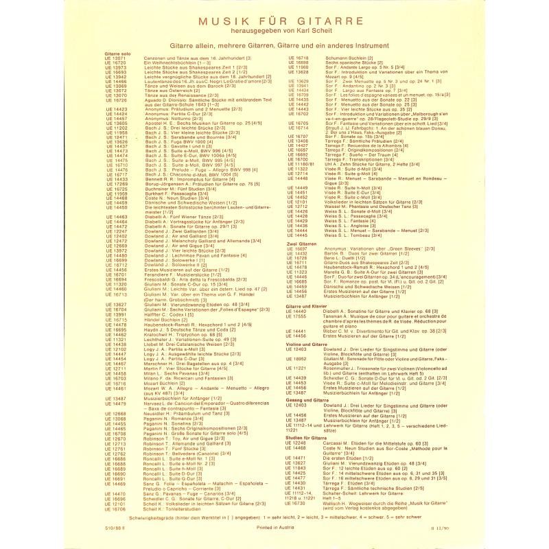 NOTEN Leichte Variationen OP47 Giuliani Mauro UE 14460