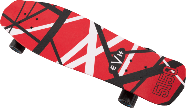 EVH 5150 Skateboard, Red, White and Black Stripes